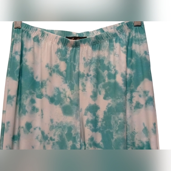Melissa Paige -NWT, Women Size PS, Tie dye Palazzo Wide Leg Boho Turquoise Pants - Picture 8 of 9